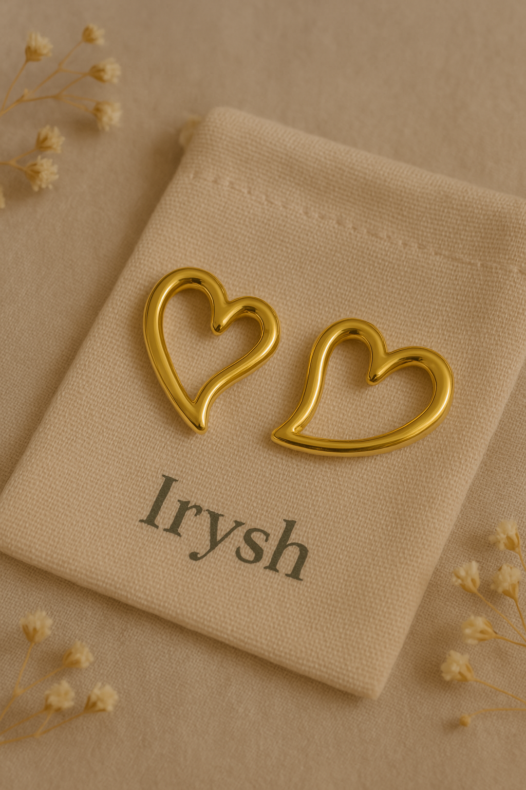 Poppy Love Heart Stud Earrings