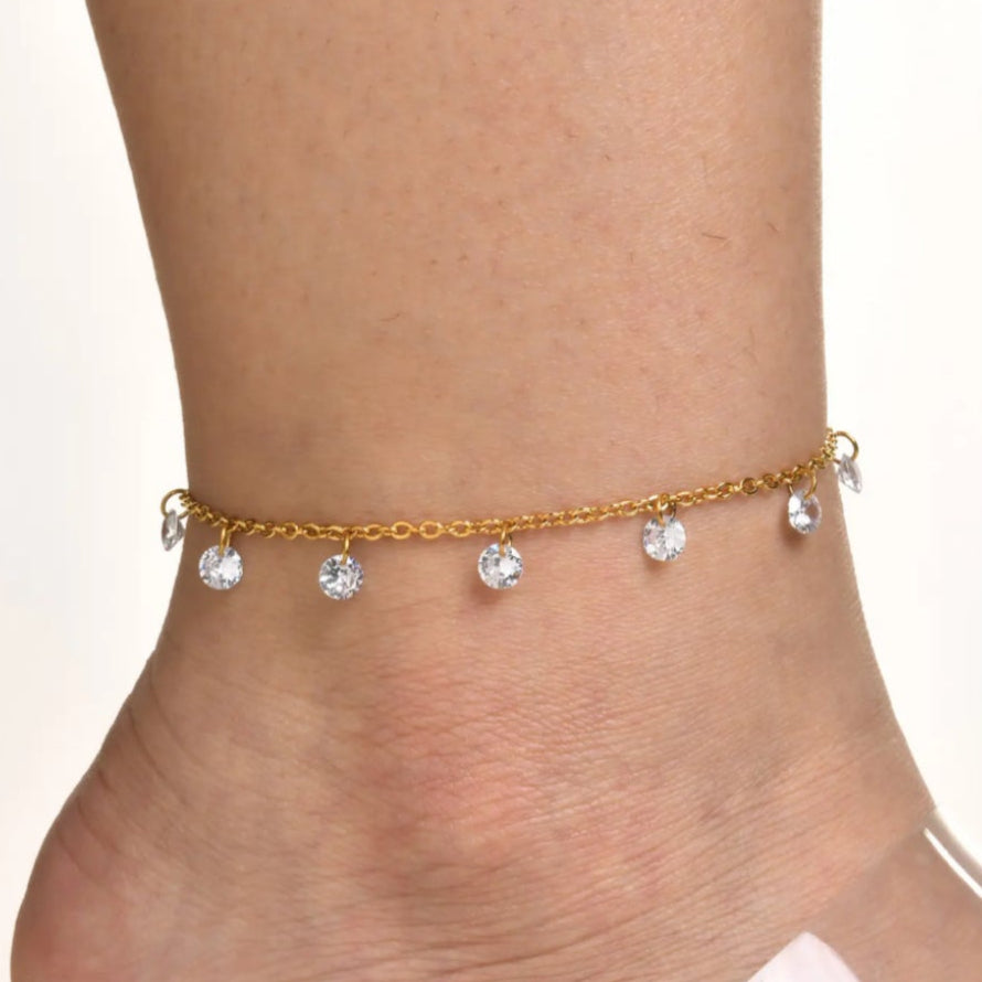 Crystal Drops Anklet