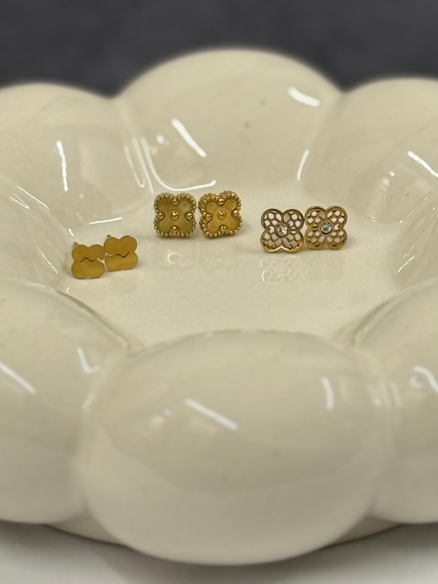 Dainty Clover Stud Set of Three