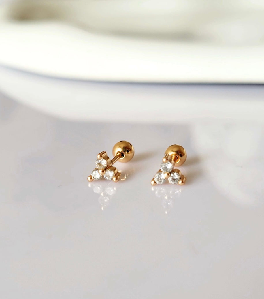 Quartz Glow Stud Earrings