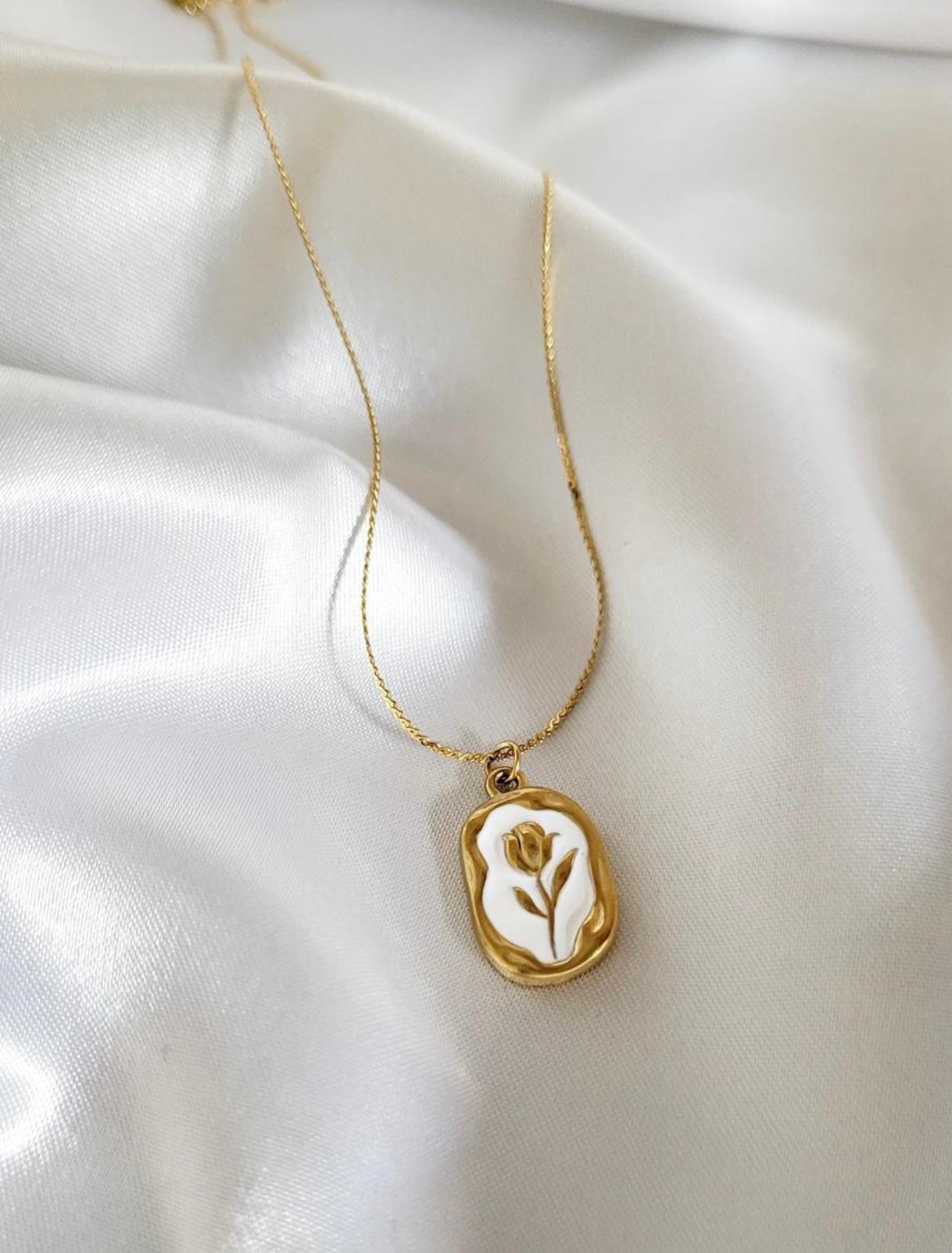 Engraved Rose Necklace