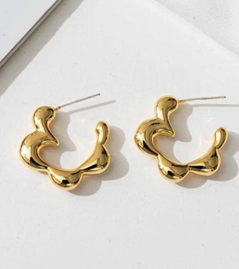 Half Flower Hoops