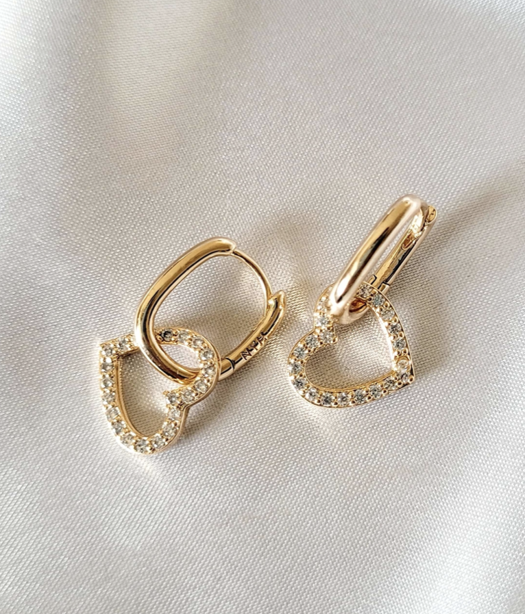 Modular Heart Charm Earrings