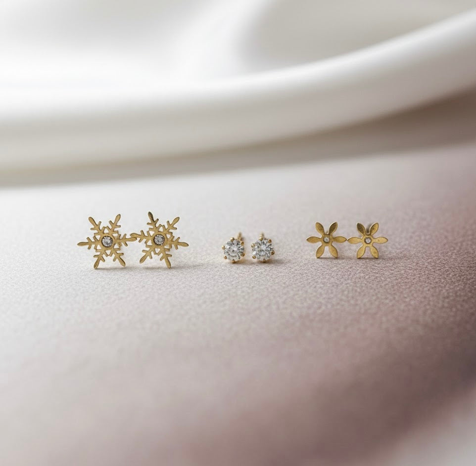 SnowKiss Stud Set of Three