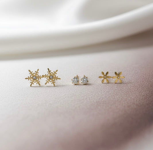 SnowKiss Stud Set of Three