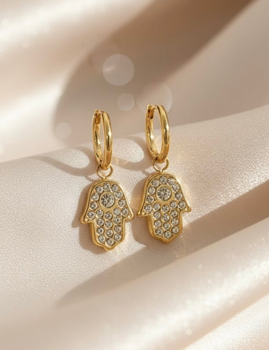 Nazar Hamsa Drop Earrings