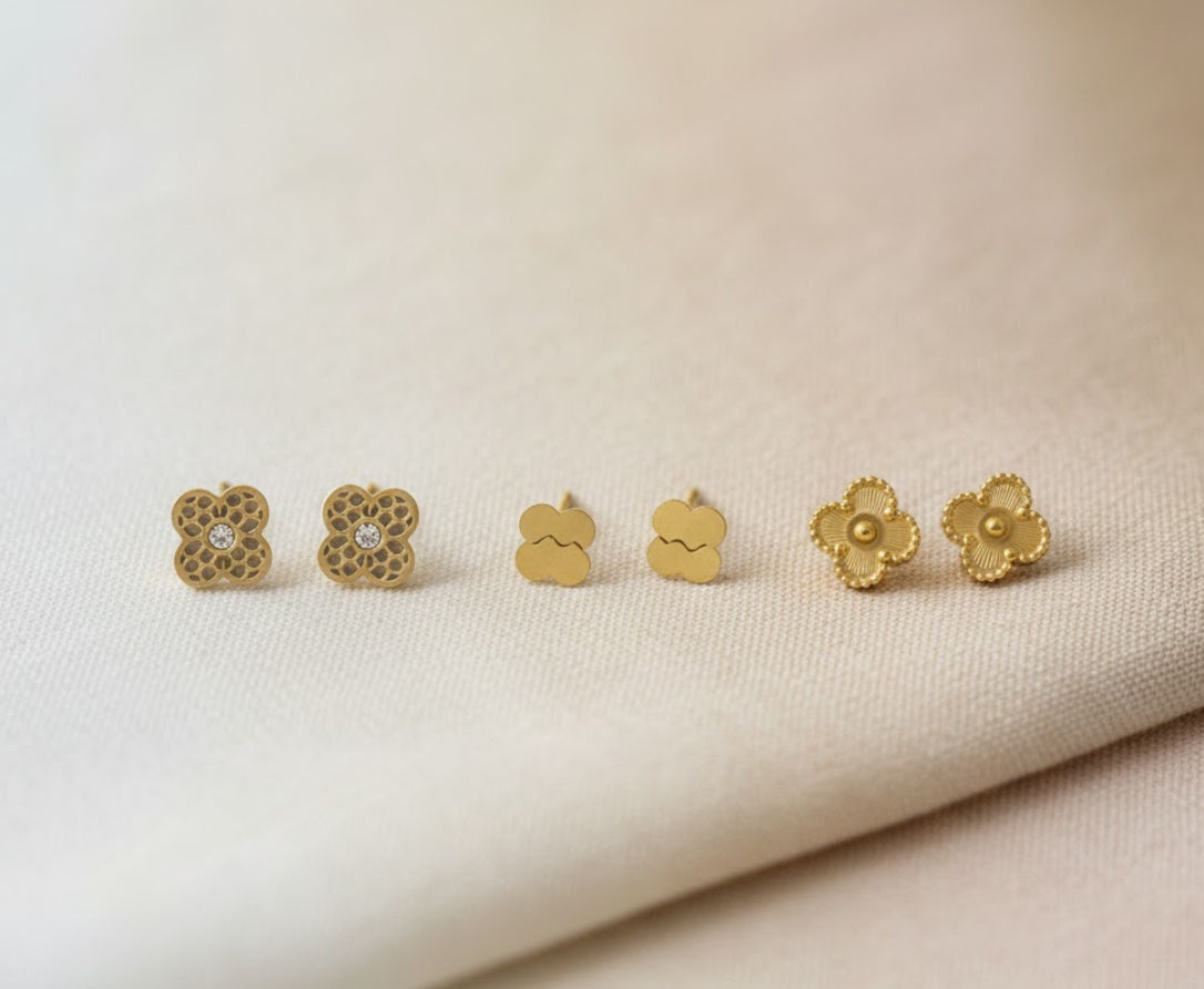 Dainty Clover Stud Set of Three