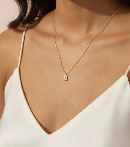 Tiny Treasure Rectangular Prism Necklace
