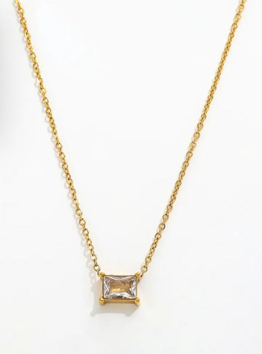 Edge Solitaire Necklace