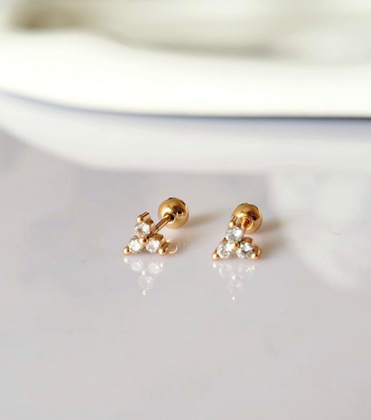 Quartz Glow Stud Earrings