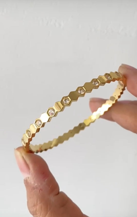 Hexagon Stud Bangle