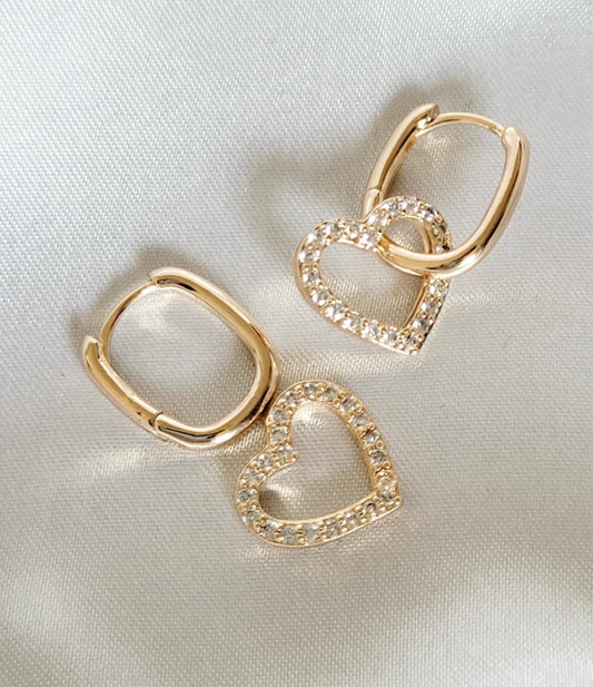 Modular Heart Charm Earrings