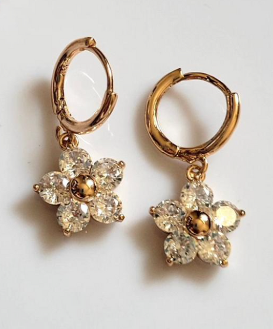 Petal Touch Rose Gold Flower Earrings