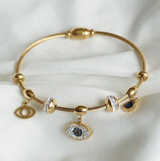 Good Vibes Evil Eye Bangle