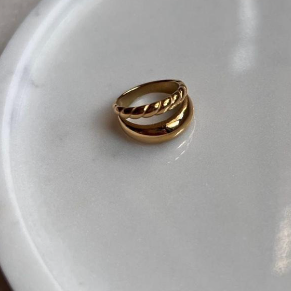 Stacked Twisted Glow Ring