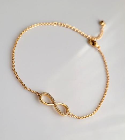 Studded Infinity Rose Gold Bracelet