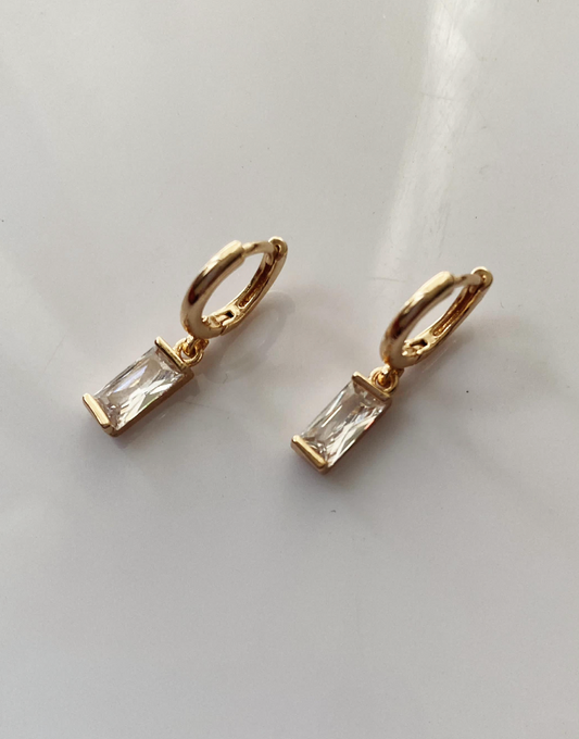Edge Solitaire Rose Gold Earring