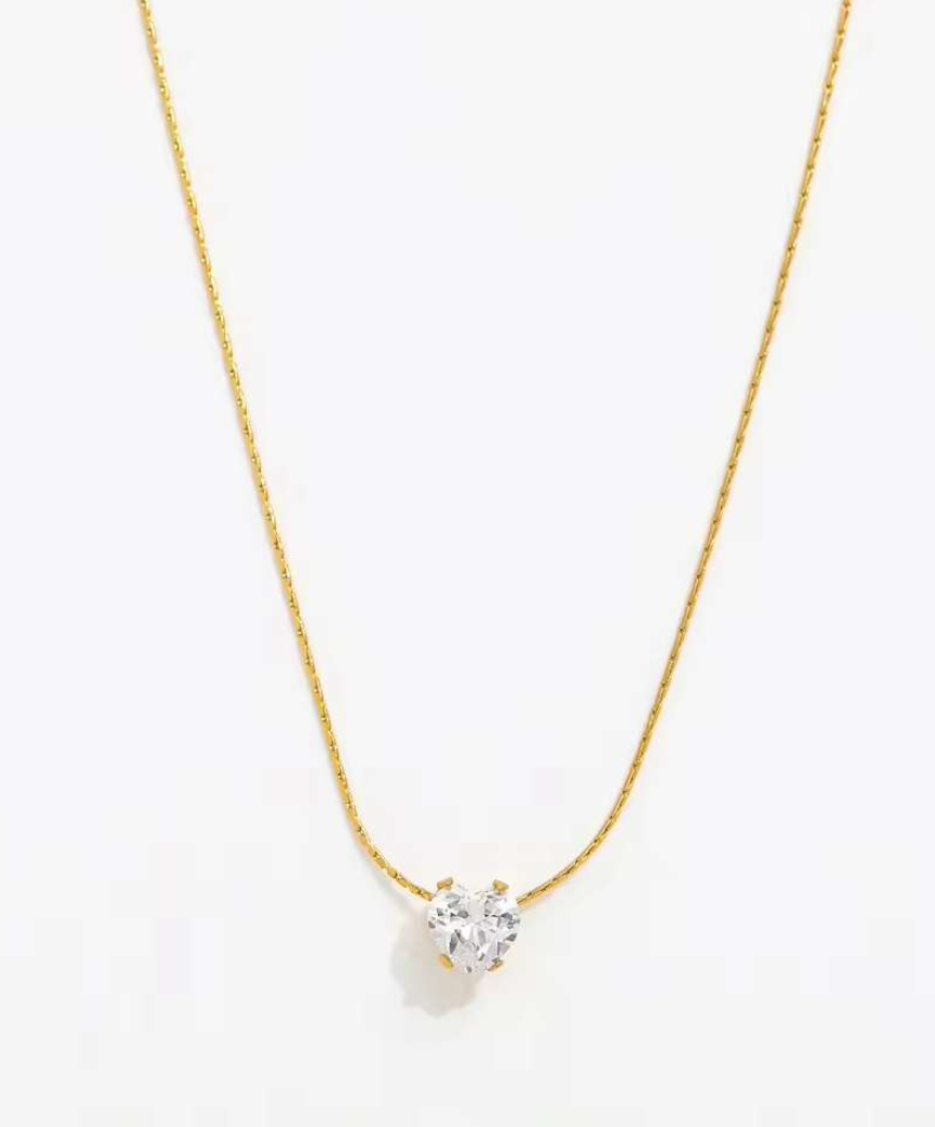 Heart Solo Solitaire Necklace