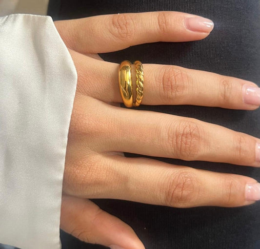 Stacked Twisted Glow Ring