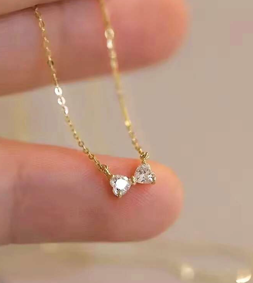 Crystal Knot Bow Necklace