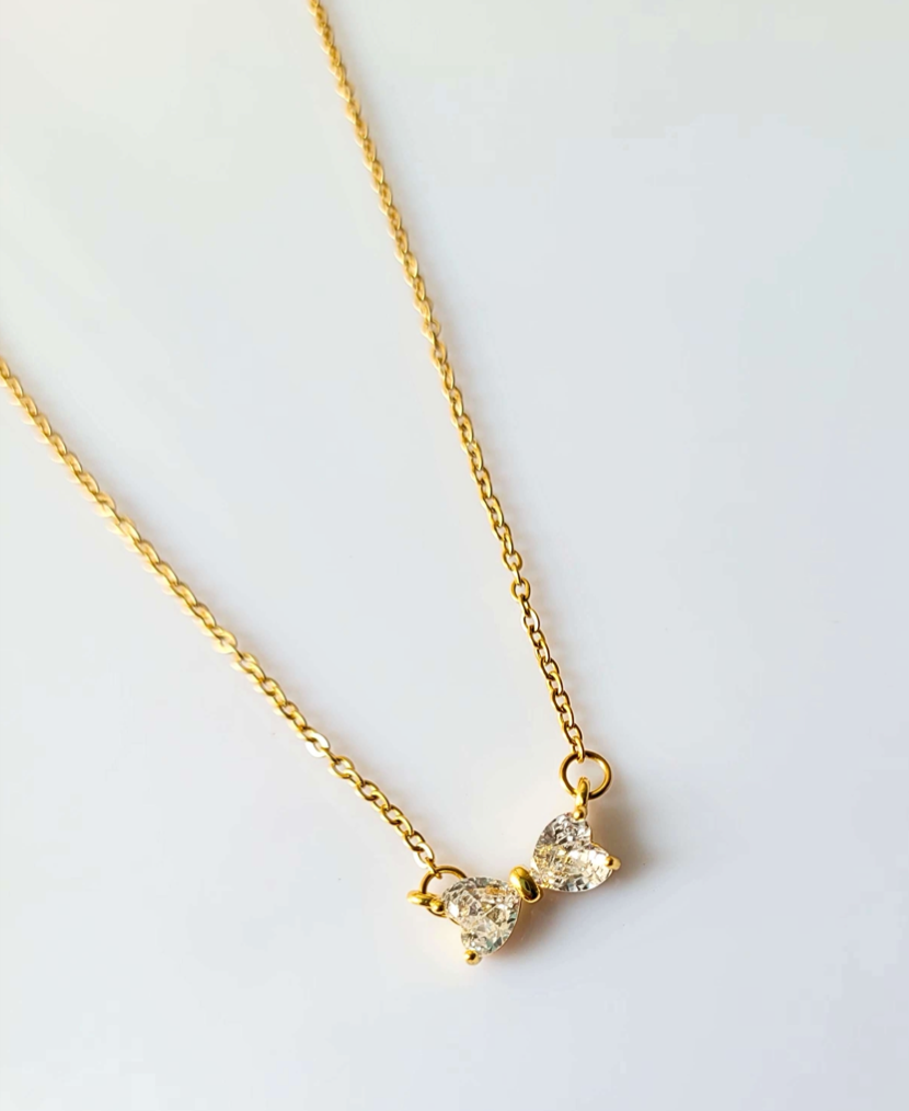 Crystal Knot Bow Necklace